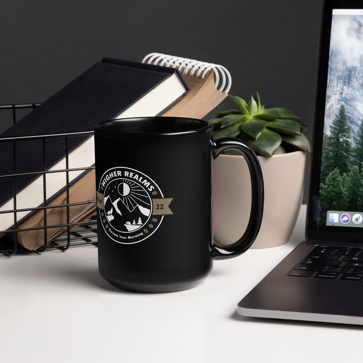 Higher Realms Black Coffee Mug