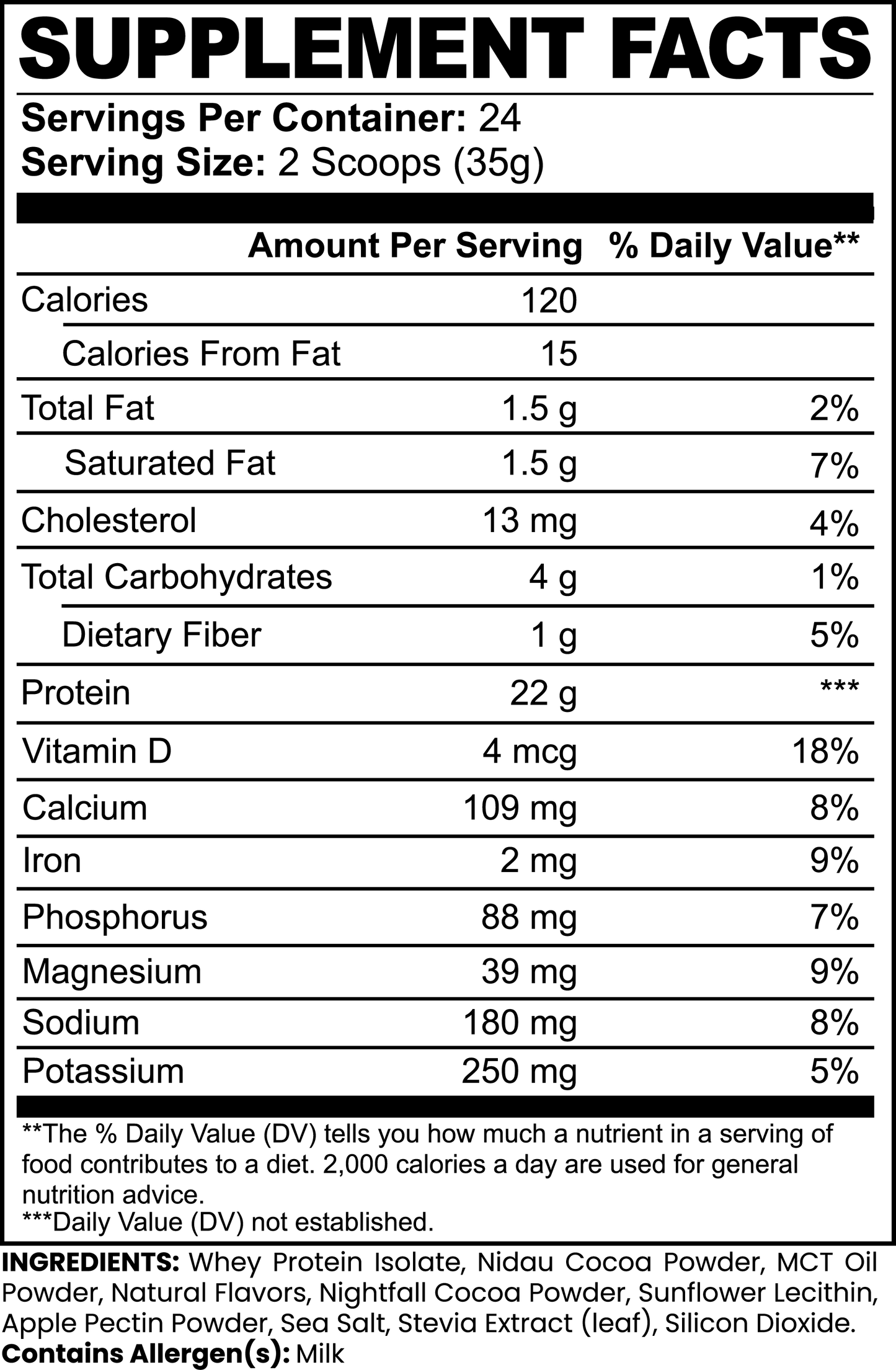 Warrior Nutrition 100% Whey Protein Isolate & MCT Oil (Rich Chocolate)